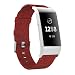 Produktbild Aimtel kompatibel Fitbit Charge 3/Charge 3 SE Armband,Gewebtes Segeltuch Woven Stoff Sport Ersatz Uhrenarmband Zubehör Band kompatibel Fitbit Charge 3 Fitness-Tracker(rot)