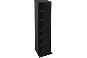 Hampton & Stewart DVD Storage Tower Rack CD Unit Shelf Organiser Wood Black/White (Black)