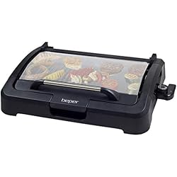 BEPER 90.871 Barbecue Electrique sur Table, 2200 W, Noir