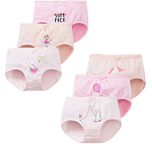 US Sense Paquete de 6 Piezas de Ropa Interior de Niña de Algodón Bragas para Niñas Ropa Interior de Niña Pequeña 2-12 años (6-9 años,611-12XL)