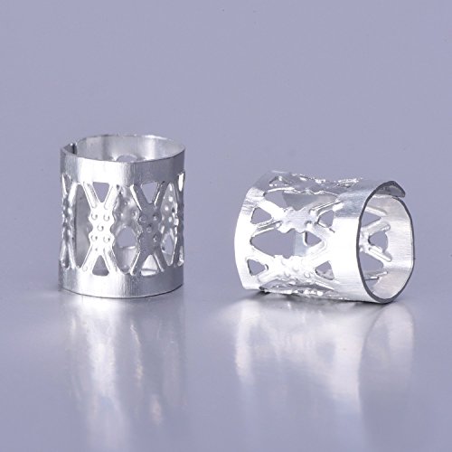 Mudder 50 Stück Aluminium Dread Lock Verstellbar Metall Cuffs Dreadlocks Perlen Flechtet Haar Schmuck - 2