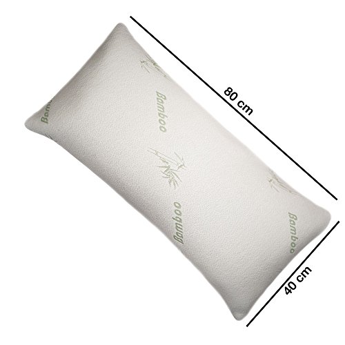 Dormiluna HWS Nackenstützkissen Bambus 40x80x15 cm, ergonomisches Visco Kopfkissen für Rückenschläfer und Seitenschläfer, Visco Kissen entspannt Nacken und Rücken - 4