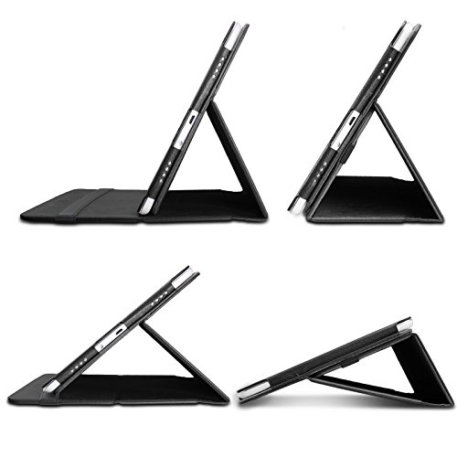 Infiland Samsung Galaxy Tab A 9.7 Bluetooth Tastatur Hülle Keyboard Hülle Case -Slim Fit Kunstleder Stand Tasche mit Hochwertige Abnehmbar Drahtlos Bluetooth Tastatur für Samsung Galaxy Tab A T550N / T555N (9,7 Zoll) Tablet(QWERTZ Tastatur,Schwarz) - 3