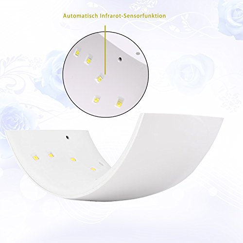 ACEVIVI Nageltrockner Nagellacktrockner LCD Display Nail Dryer UV-Nagellampe Lichthärtegerät Lichthärtungsgerät LED Infrarot Sensor Wiederaufladbar für Shellac und Gelnagellack mit Timer(10s), Weiß - 4