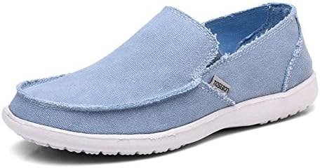 WYWQ Men Low Heel Canvas Shoes Lace Up Retro Plimsolls Plimsoles Low Top Flat Gym Sports Trainers Lightweight Sneakers Fashion Pumps Size Spring And Summer Breathable Set Of Feet , days of blue , 42