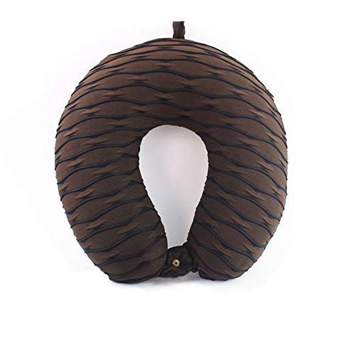 Huahuo Oreiller en Mousse à Mémoire de Forme en U - Rebond Doux Le Sommeil Soutien du Cou Oreiller de Voyage,Brown