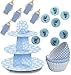 Produktbild 89 Teile Baby Shower Muffin Dekorations Backset Blau für bis zu 75 Cupcakes