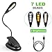 Price comparison product image 7 LED Book Light, USB Rechargeable 3 Modes Clip Reading Light for Beds Readers, Kids, Desk, Headboard, LED Clip on Lamp Built in Battery for Reading Books, Magazine, Kindle [USB Cable Included]