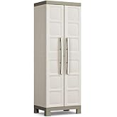 Keter Kiss Excellence plastik dolap/s&uuml;p&uuml;rge dolabı, Utility, GxDxY: 65x45x182cm, bej/boz kahverengi, 3 ayarlanabilir raf dahi