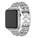 QIONGQIONG Iwatch Apple Watch Strap Armband Smart Uhr Denim Chain Metalllegierung Edelstahl 40Mm / 44Mm,Silver,40Mm