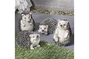 Pelle & Sol Set of 4 Hedgehog Garden Ornaments Outdoor - Animal Decoration, Waterproof Polyresin Statues - Adorable Hedgehog Gifts for Garden decorations