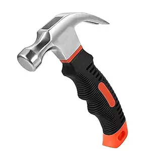 KBS ENTERPRISE Heavy Duty 1PCS Small Hammer Stubby Mini Claw Hammers Short Handle Plastic Grip- Random Colour