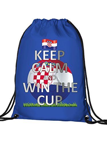 KROATIEN – KEEP CALM AND WIN THE CUP SHIRT 5170 Turnbeutel (Blau)