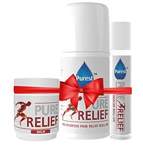 Purest Roll On Multipurpose Pain Relief For Back, Knee, Shoulder, Mucular Pain- For All Joint Pain 50ml+10ml Headache Roll-on With 10ml Balm (Combo Pack)