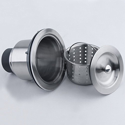 ackmond Spüle Sieb, Küche Spüle Sieb mit herausnehmbarem Tief Abfallkorb, Ablauf Sieb Montage, Edelstahl - 2