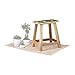 Produktbild Native Home Hocker Holz, 2 in 1, Beistelltisch & Sitzhocker, mit Muster, massiv, modern, HxBxT: 45,5 x 42 x 26 cm, Natur