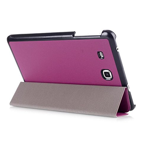 Lederhülle für Samsung Tab A T280 – PU Leder Flip Case Cover Folio Schutzhülle für Samsung Galaxy Tab A (2016) 17,8 cm (7 Zoll) SM-T280 Leder Tasche Hülle Skin Schale (Lila) - 5