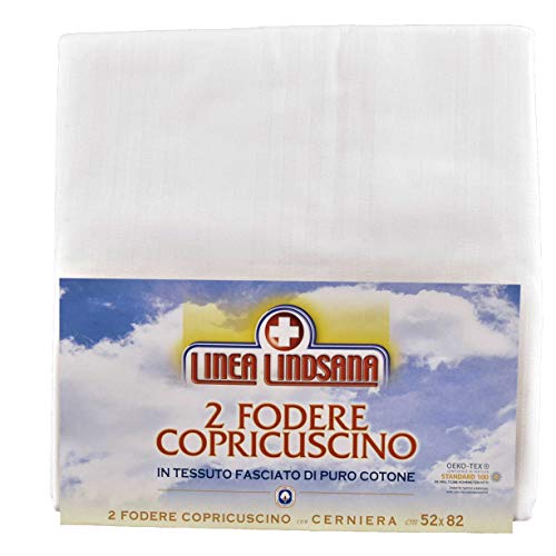 Linda Lindsana Pair of Pillow Cases x2 Pillow Cases Zip Protection Cushion Cotton Jaquard Stripe - 2 Pillowcases 50x80