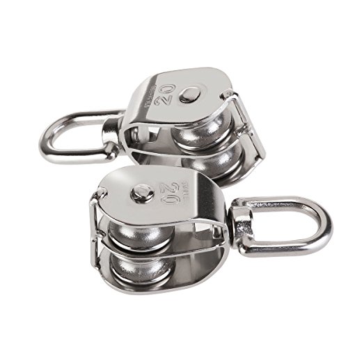 WINOMO 2st doppelten Flaschenzug Seilrolle Edelstahl 304 doppelte Riemenscheibe Wirbelblock - 5