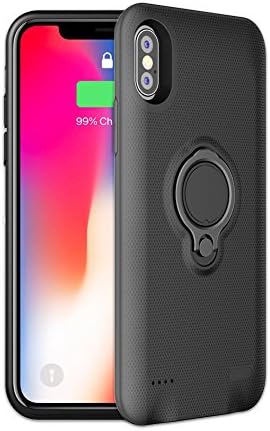 iPhone X Battery Case - Feeleye Premium 5000mAh Wireless Extended Battery Portable charger Battery Pack Case with kickstand for iPhone X - Pink