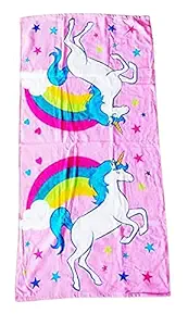 livsmart My Little Pony Happy Unicorn All Season Muslin Square Bamboo Cotton Bathing Towel , Size -150x73 Dark Blue