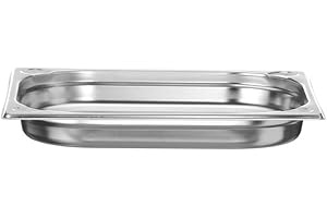 HENDI Recipiente GN 1/2 de Acero Inoxidable, Esquinas Reforzadas, Resistente -40° a 250°C, Contenedor apto para Hornos, Congeladores, Baño María y Calientaplatos, 2 L, 325x265x(H) 40mm