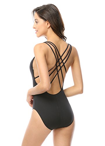 OUO Badeanzug Damen Bademode Bandage Rückenfrei Triangle Tankini Push-up Monokini - 2