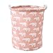 Produktbild Kumkey Baumwolle Leinen Wäschekorb Faltbar Wasserdicht Wäschebox Schmutzige Kleidung Wäschesammler Aufbewahrungsbox Laundry Bucket Kinder Spielzeug Organizer Storage Basket (Rosa Eisbär)