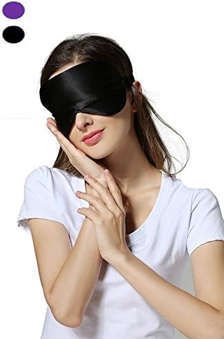 Silk Sleep Mask &amp; Blindfold, Soft Eye Mask with Adjustable Head Strap, Deep Rest Eye Masks for Sleeping Night Eyeshade, Sleep Masks, Eye Cover for Travel, Shift Work &amp; Meditation (Black)