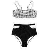 Moserian Damen Print Tube up Zweiteiler Bikini Push-Up Badeanzug Bademode Beachwear