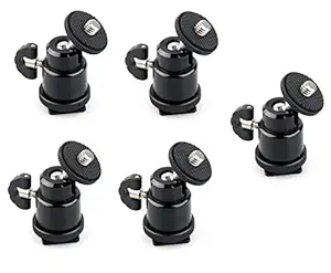 HIFFIN 5 Pcs Combo Swivel Mini Ball Head 1/4