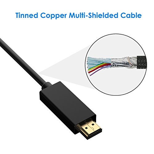 Displayport auf HDMI Kabel, Rankie 3m Vergoldet DisplayPort DP zu HDMI Kabel HDTV Cable (Schwarz) – R1102C - 2