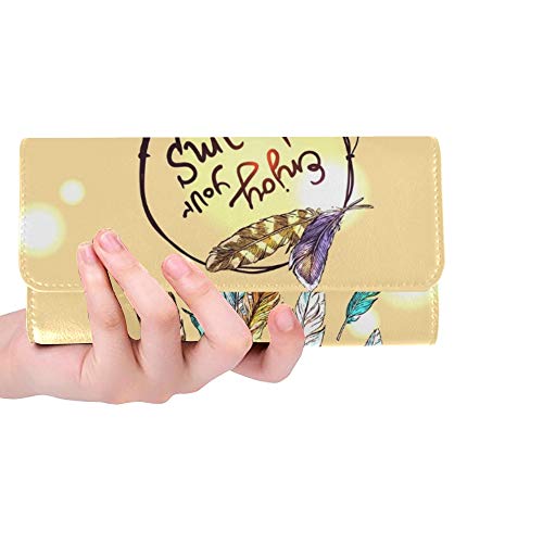 Preisvergleich Produktbild Einzigartige benutzerdefinierte schöne handgezeichnete Poster Traumfrauen Trifold Wallet Lange Geldbörse Kreditkarteninhaber Fall Handtasche