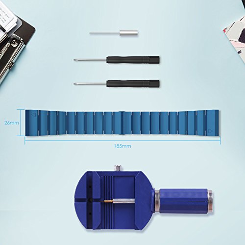 MoKo Garmin Fenix 3 Watch Armband, Edelstahl Replacement Wrist Band Watchband Strap Uhrenarmband Erstatzband mit Metallschließe und Schnalle für Garmin Fenix 3 / Fenix 3 HR Smart Watch, Blau - 8