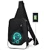 Produktbild Ammon Lowen Brusttasche Mit USB Anschluss Herren Damen Kleiner Schulterrucksack Umhängetasche Multifunktion für Radfahren Wandern Camping Freizeit