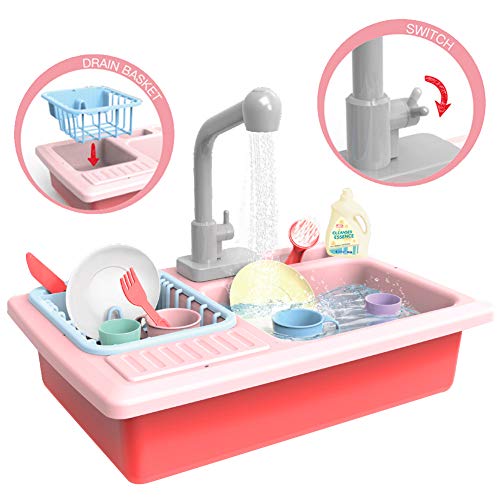Preisvergleich Produktbild Buyger Rollenspiel Küche Waschbecken Putzzeug Spielzeug Wasserspiel Pädagogisches für Mädchen Kinder