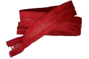 FILOUFACE Fermeture Eclair Coloris Rouge Foncé 70 cm Séparable Ouvrable maille 5 mm largeur 3 cm blouson
