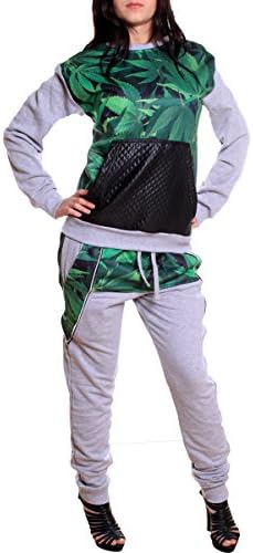 Women's Jogging Suit | Monte Carlo 683 | Training Outfit Made From 100% Cotton | Training Jacket with Zip | Jogging Trousers with Drawstring and Strap | Sports Suits with Ribbed Edging | S-2XL -  multicolour -  XL=Fällt Big Off