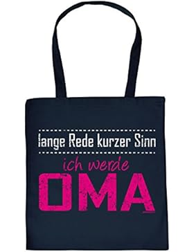 Stofftasche in navyblau - Lange Rede kurzer Sinn - ich werde Oma - praktische umweltfreundliche Baumwolltasche...