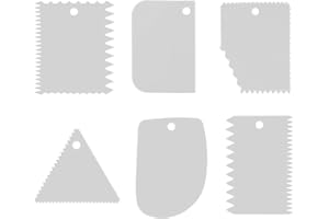 LIERFIS 6 pièces Lisseur Gateau Patisserie, Grattoir Gateau Patisserie Spatule Patisserie Patisserie Accessoire (Blanc)