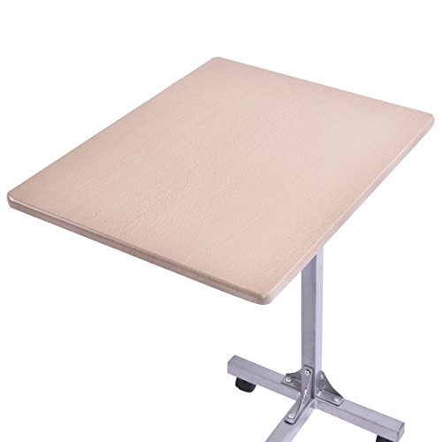 Goplus Laptoptisch höhenverstellbar Rolltisch Betttisch Notebooktisch Beistelltisch Pflege mit Bremsen - 5
