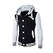 Produktbild Elecenty Herren Winterjacke, Warme Dicken Mantel Einreiher Männer Outwear Pullover Winter Langarm Kapuzenpullover Sweatshirt Übergröße Oberbekleidung Parka Sweatjacke Winterjacke (M, Weiß)