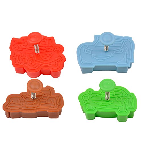 CkeyiN ®4pcs Car Serie 3D Plätzchen Werkzeuge Plätzchen Gebäck Dekoration DIY Lebensmittel Backen Form Fondant Werkzeuge - 6