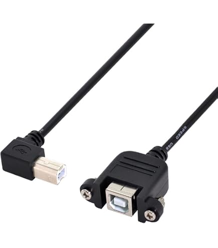 USB B 90° Winkel-Adapter – 2 Stück, Nach Oben Gebogen, Für Drucker, Scanner & MIDI-Geräte, Aluminiumgehäuse