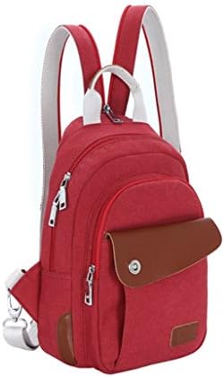 Lifebe BG Cool Multifunction Unisex Men Women Small Backpack Shoulder Bag Cross-body Messenger Bag Handbag Tote (Red)