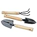 Produktbild 3 Stück Mini Metall Garten wies Rechen Schaufel Graben Kelle Gabel Gartengeräte mit Holzgriff
