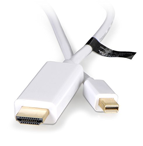 DONZO mini DisplayPort / DP Port 19 polig zu HDMI Stecker 2 m – weiß für Apple MacBook, MacBook Air, MacBook Pro, iMac, Mac mini und Mac Pro für den Anschluss an einen HDMI-Monitor, Beamer, LCD/TFT Monitor, LED oder Plasma-TV - 2