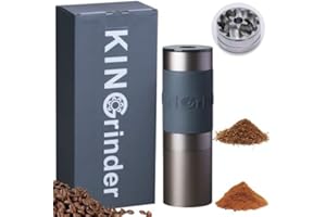 Macinacaffè manuale K 1 di KINGrinder con macine coniche in acciaio inossidabile, Regolazione Digitale Interna Regolabile, Macinatura Veloce Efficienza
