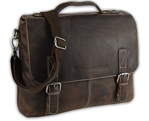 CHESTERFIELD Leder Umhängetasche FOREST Schultertasche Notebook Tasche Braun - 2