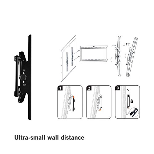 BPS TV Wandhalterung Neigbar Slim Flach Plasma LCD LED TFT Wandhalter für Fernsehhalterung mit 81-140cm(32 – 55″) VESA / Lochabstand 100 x100-400 x400 universell passend für alle TV-Hersteller - 8
